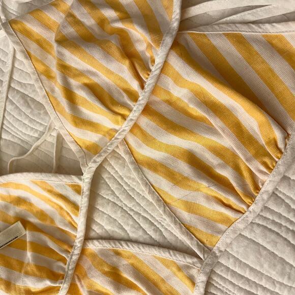 Free People Triangle Crop Bikini Top M L Linen Cotton Summer Shirt Festival Rave - Picture 7 of 10